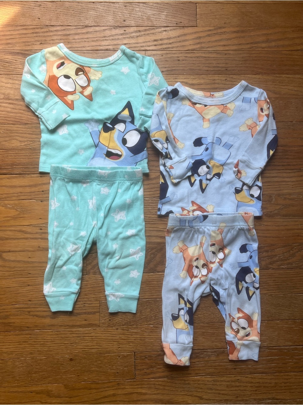 Bluey Print Toddler Pajama Set - Light Blue & Mint size 12 month